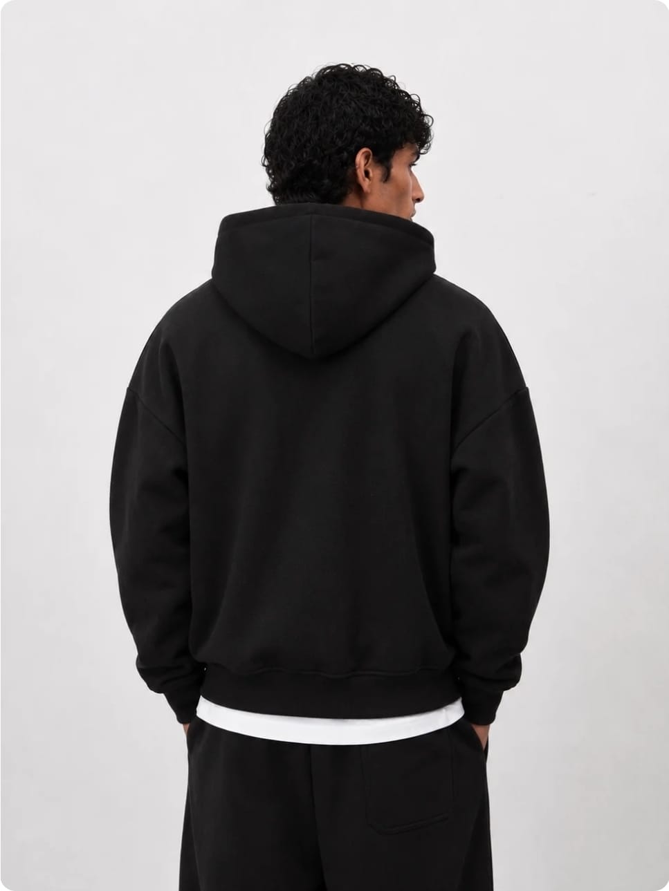 350 GSM Black Heavyweight Streetwear Hoodie by Noirvex
