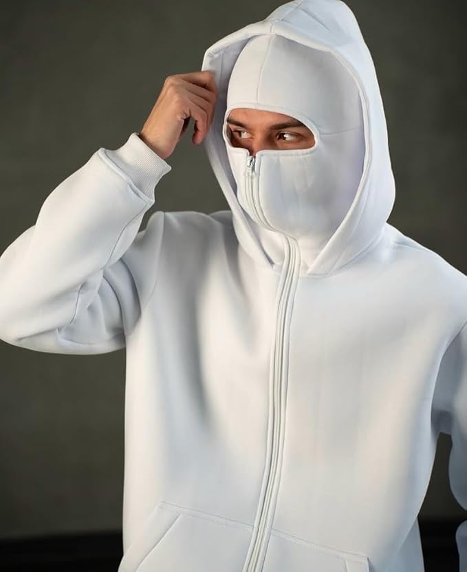 Balaclava Layered Double Zip Hoodie | Streetwear Hoodie by Noirvex