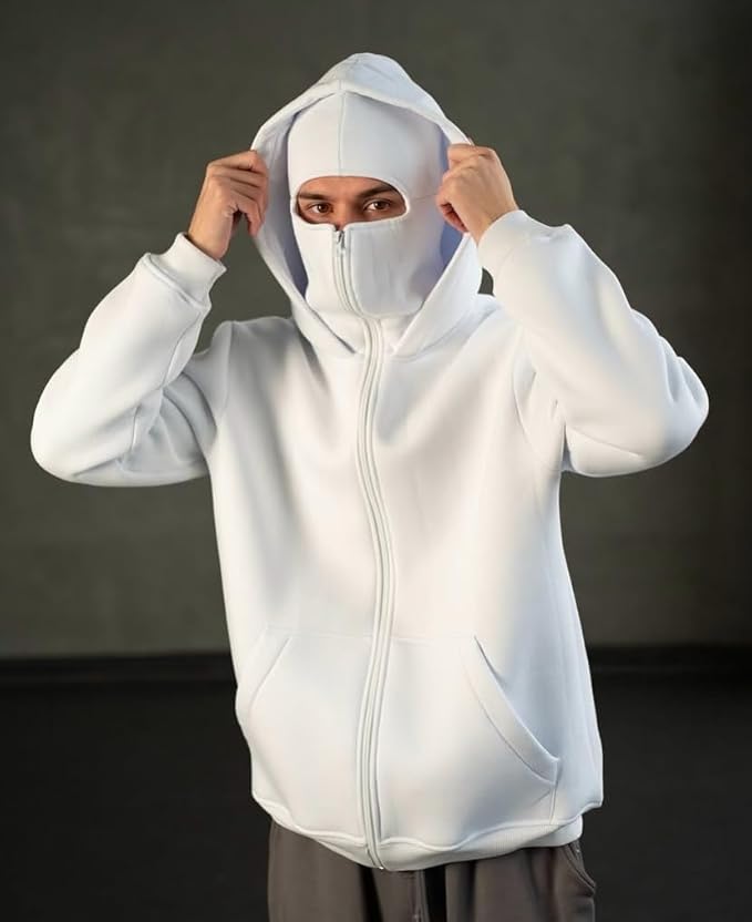 Balaclava Layered Double Zip Hoodie | Streetwear Hoodie by Noirvex