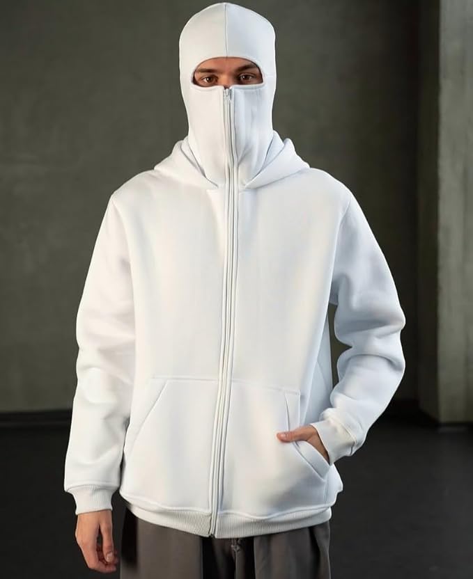 Balaclava Layered Double Zip Hoodie | Streetwear Hoodie by Noirvex