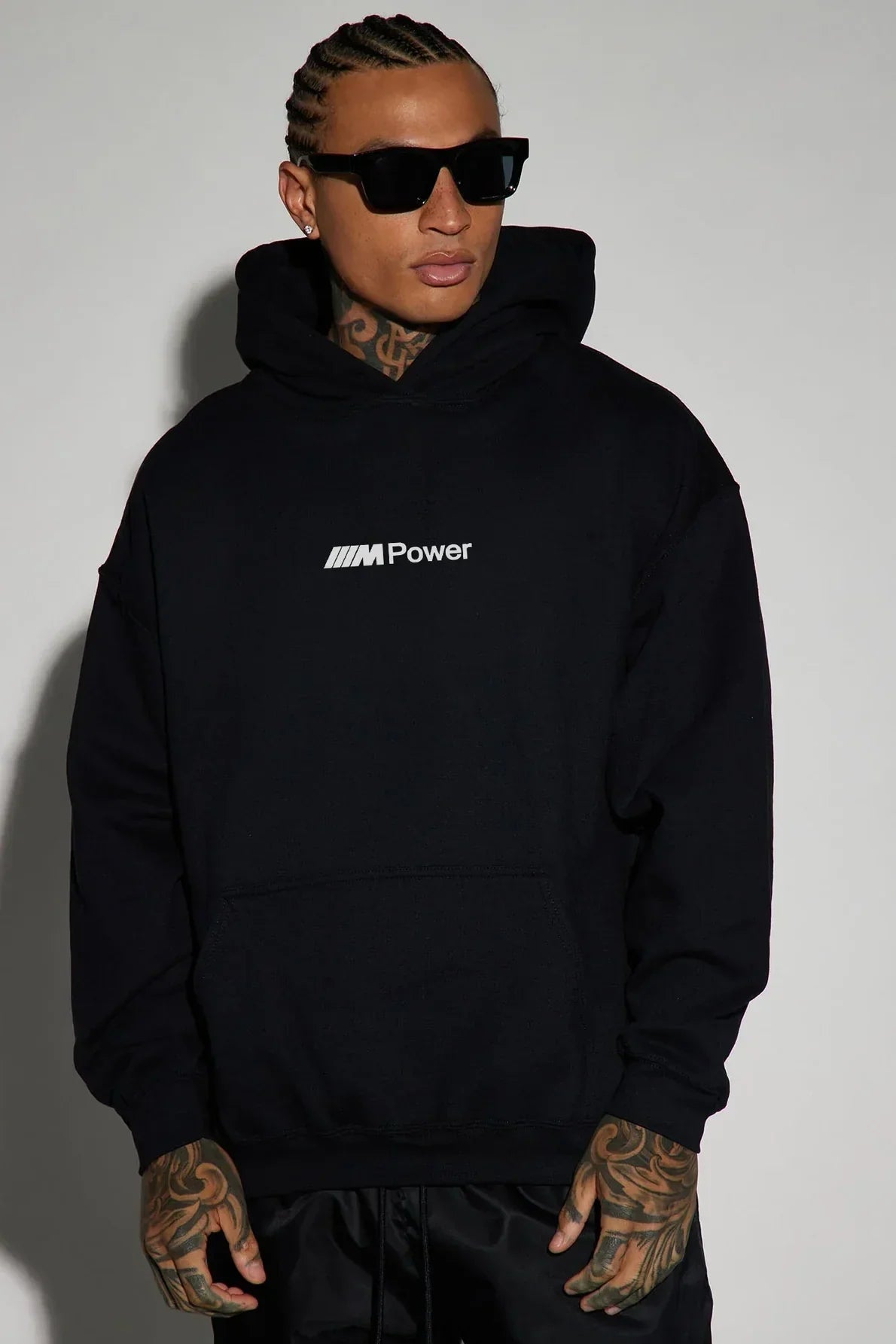 M8 Competition White Oversized Hoodie – 400 GSM Premium Streetwear | Noirvex