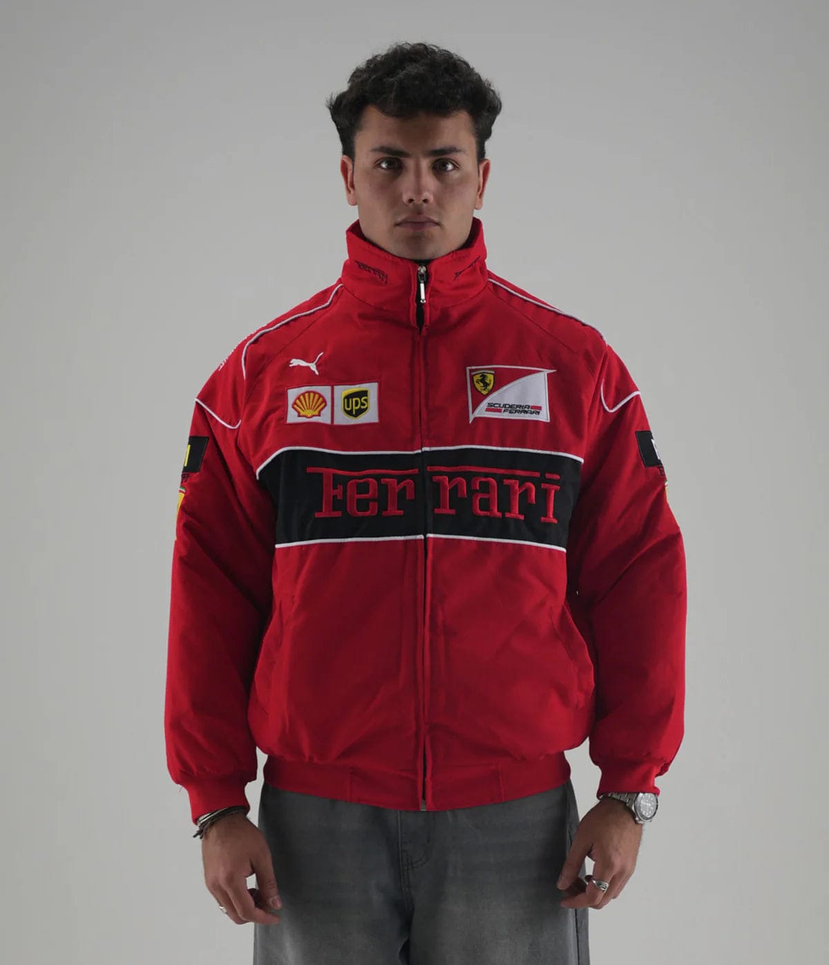 Red Ferrari Embroidered Jacket – Premium Unisex Racing Style | Noirvex