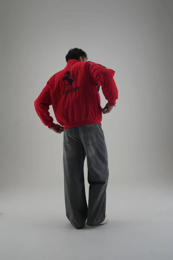 Red Ferrari Embroidered Jacket – Premium Unisex Racing Style | Noirvex