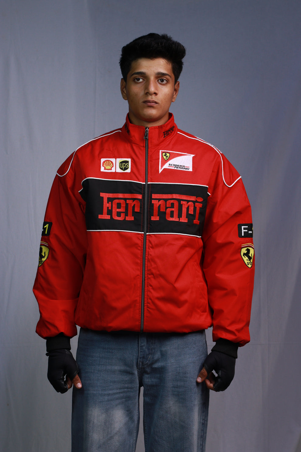 Red Ferrari F1 Printed Jacket – Racing Style Unisex Jacket | Noirvex