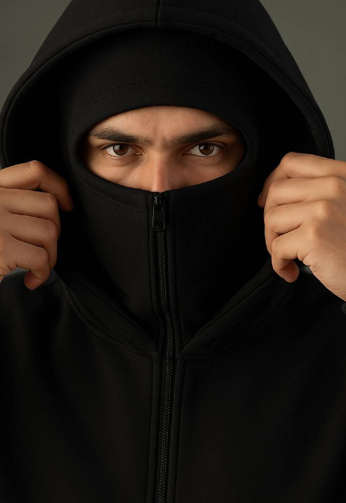 Balaclava Layered Double Zip Hoodie | Streetwear Hoodie by Noirvex