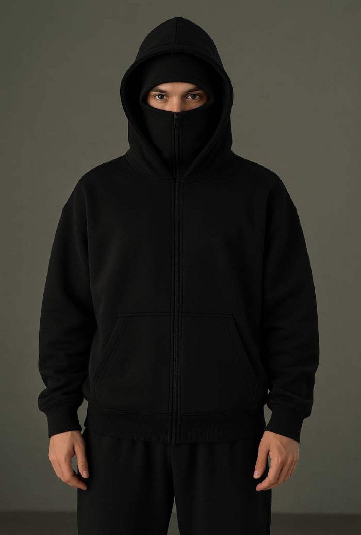 Balaclava Layered Double Zip Hoodie | Streetwear Hoodie by Noirvex