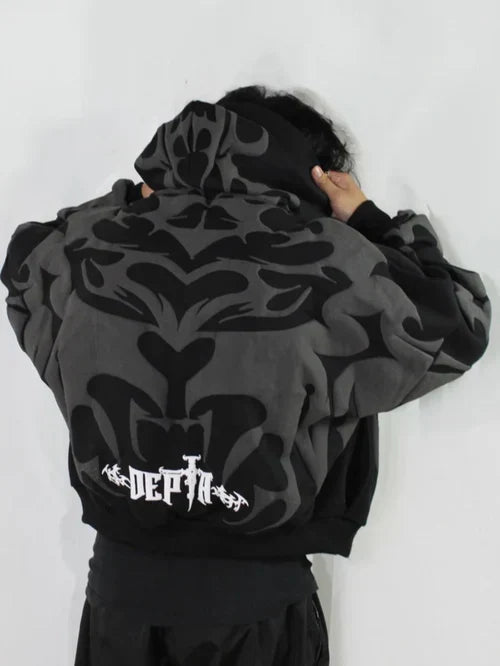 Tribal Shadow Delta Hoodie by Noirvex