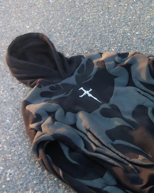 Tribal Design Oversized Hoodie by Noirvex