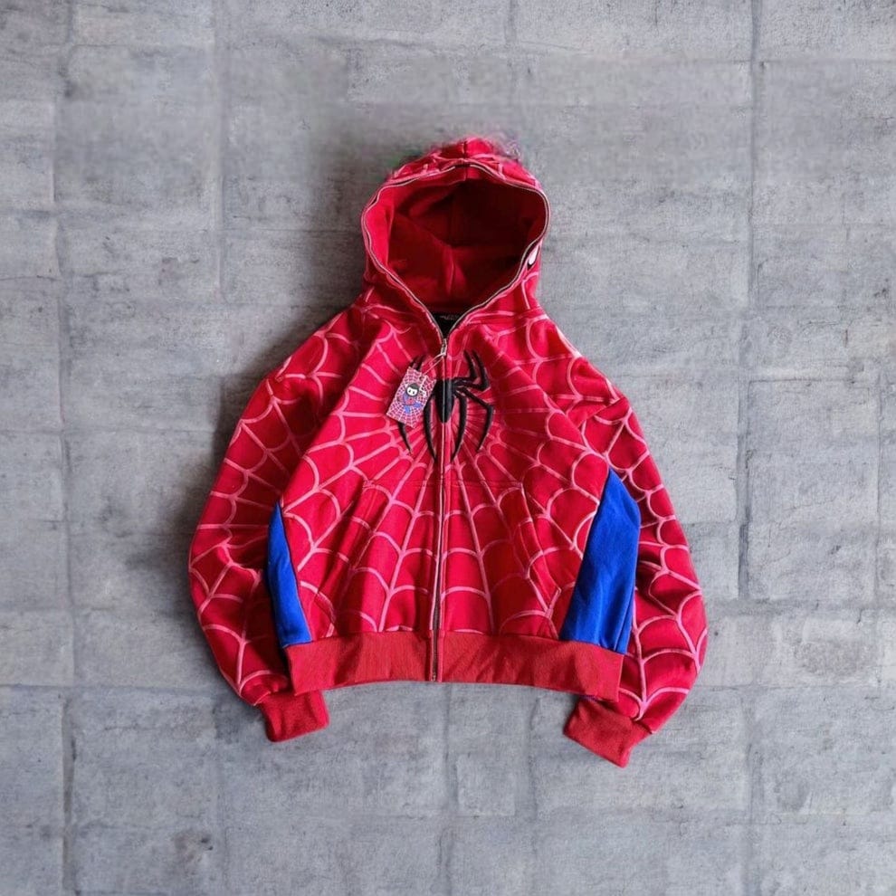 Spider Man Hoodie | Y2K Zip-Up Spidey Hoodie – Streetwear Jacket | Noirvex