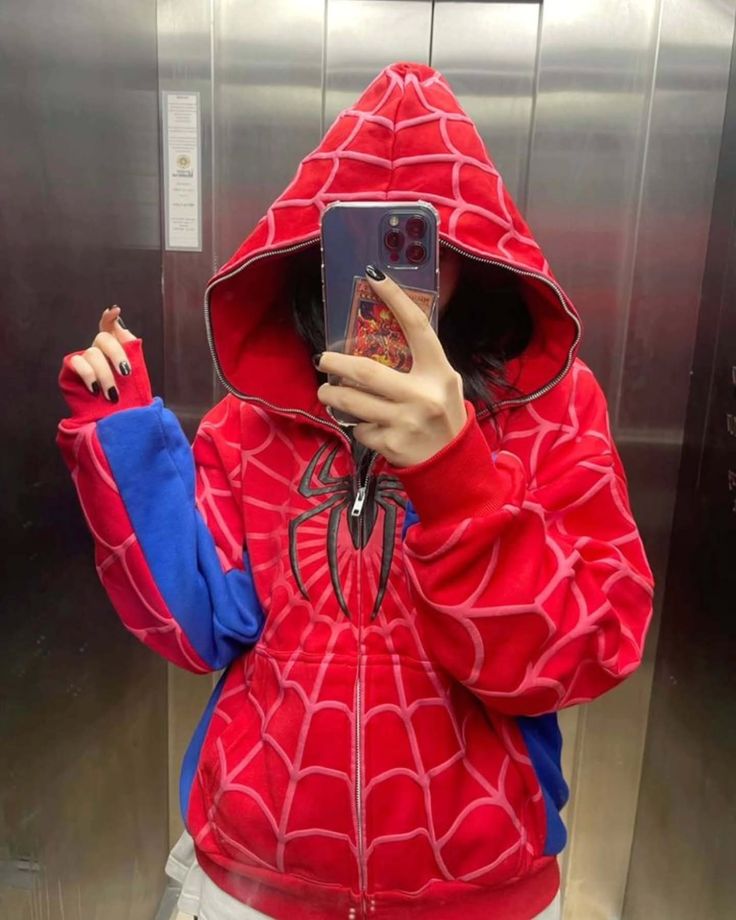 Spider Man Hoodie | Y2K Zip-Up Spidey Hoodie – Streetwear Jacket | Noirvex