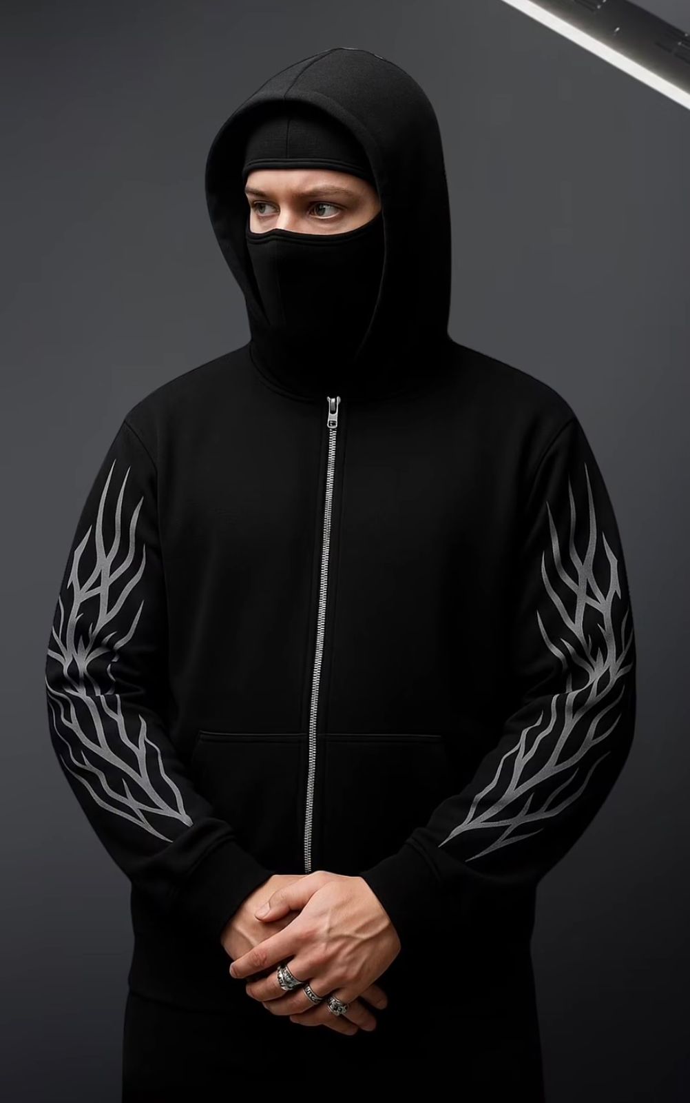 Solo Leveling Jin Woo Zipper Balaclava – Shadow Hunter Style | Noirvex