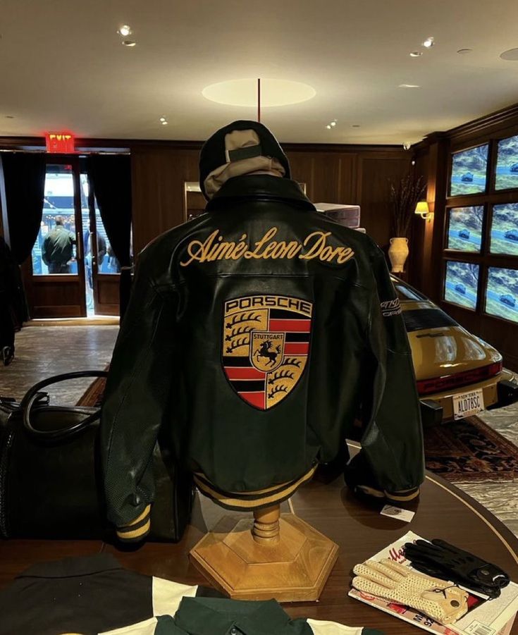 Porsche Vintage Leather Racing Jacket – Retro Motorsport Statement | Noirvex
