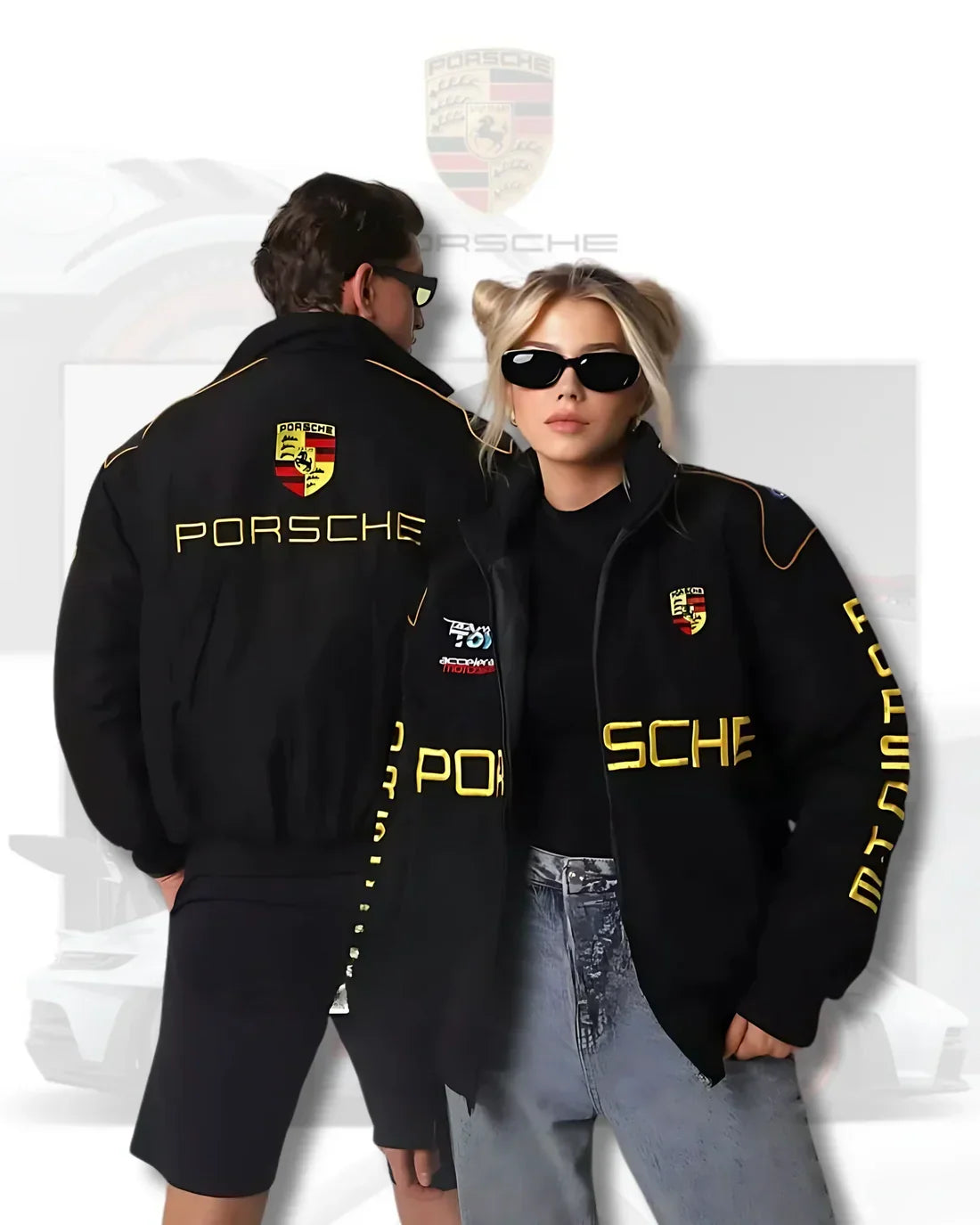 Porsche-Style Embroidered Motorsport Racing Jacket – Bold Design, Premium Comfort | Noirvex